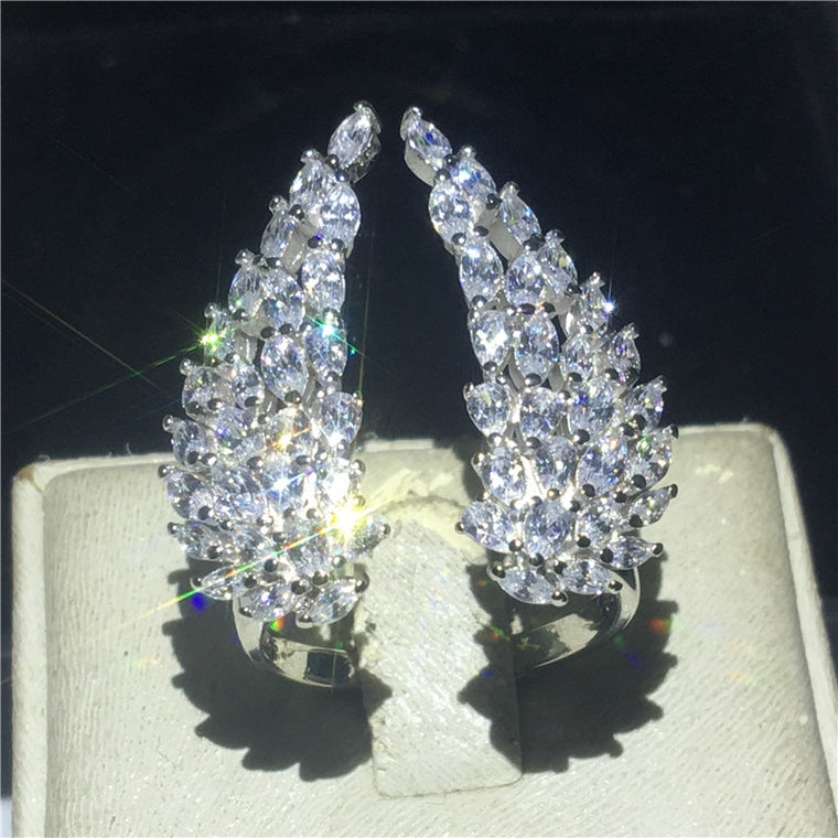 choucong Angel wings Ring Simulated diamond cz Jewelry 925 Sterling Silver Engagement Wedding Band Rings for women Party Jewelry