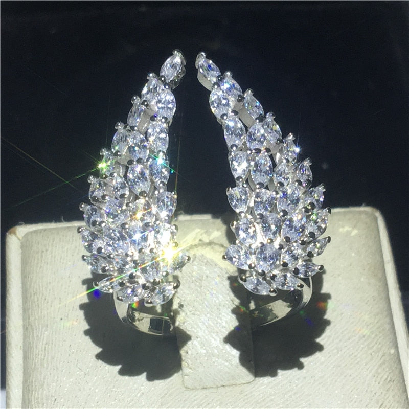 choucong Angel wings Ring Simulated diamond cz Jewelry 925 Sterling Silver Engagement Wedding Band Rings for women Party Jewelry