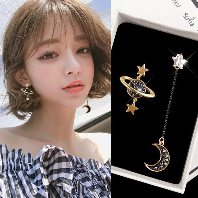 2019 New Crystal Pearl Tassel Earrings Female Long Paragraph Geometric Pendant Earrings Wedding Fashion Jewelry Jewelry Gifts