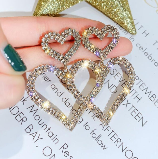 2020 New Arrival Metal Hyperbole Round crystal earing Women Dangle Earrings Fashion Female Korean Simple Jewelry Circle Earrings