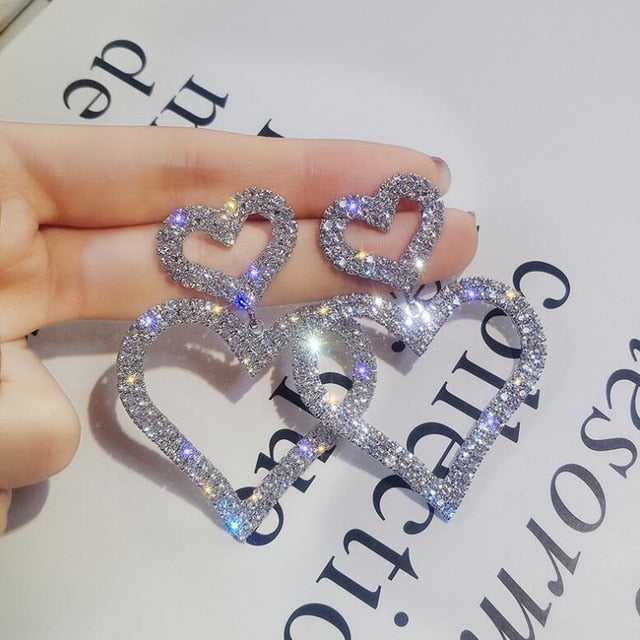 2020 New Arrival Metal Hyperbole Round crystal earing Women Dangle Earrings Fashion Female Korean Simple Jewelry Circle Earrings