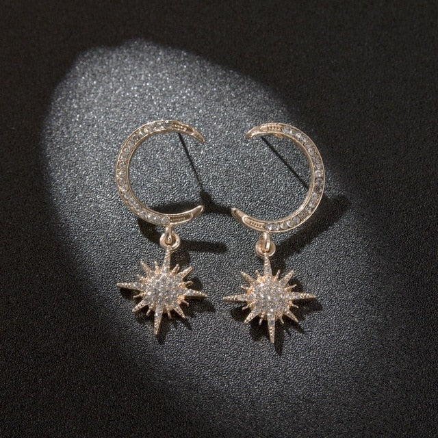 2020 New Arrival Metal Hyperbole Round crystal earing Women Dangle Earrings Fashion Female Korean Simple Jewelry Circle Earrings