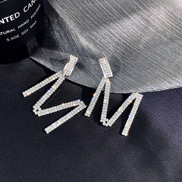 2020 New Arrival Metal Hyperbole Round crystal earing Women Dangle Earrings Fashion Female Korean Simple Jewelry Circle Earrings