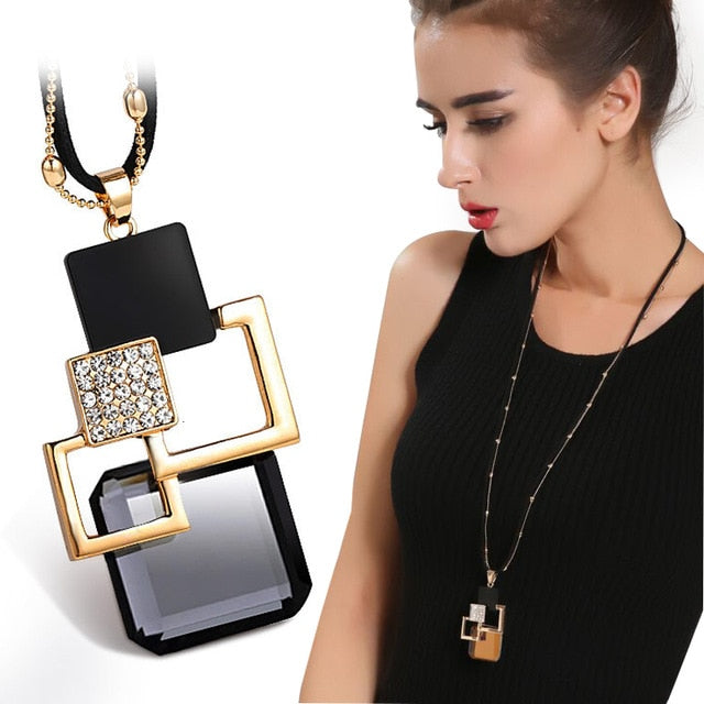 Long Necklaces & Pendants for Women Maxi Collier Femme Geometric Chain Fashion Necklace Statement Colar Accessories Jewelry 2019
