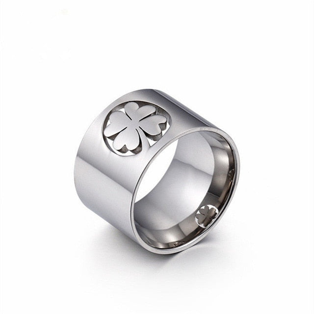 High Polished Stainless Steel Clover Ring For Women Gold/Silver Color Finger Rings Size 6 7 8 9 Fashion Jewelry Wholesale Rings