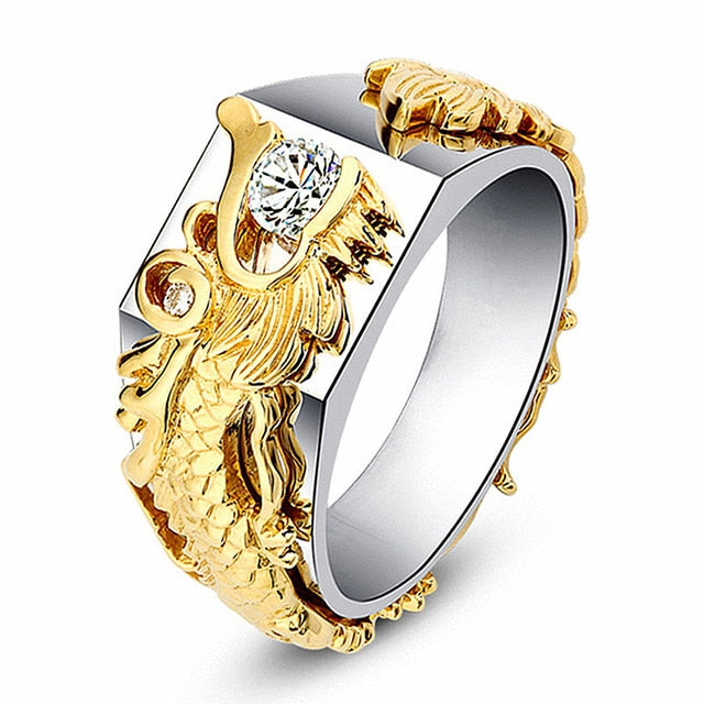 FFLACEL Hollow Two-tone Color Ring Silver Wave Cubic Zircon Ring for Female Fashion Popular Rhinestone Wedding Rings for Women