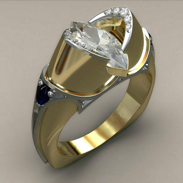 Unique Style Small Crystal Zircon Stone Ring Luxury Fashion Gold Color Jewelry 925 Silver Promise Engagement Rings For Women