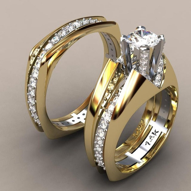 Unique Style Small Crystal Zircon Stone Ring Luxury Fashion Gold Color Jewelry 925 Silver Promise Engagement Rings For Women