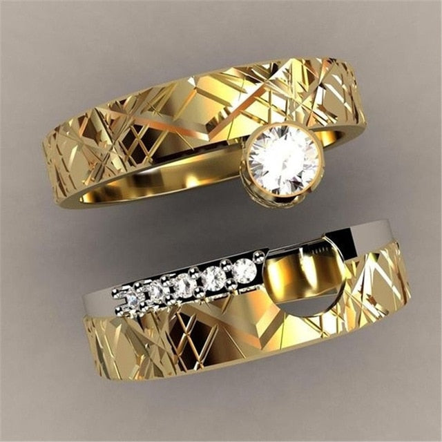 Unique Style Small Crystal Zircon Stone Ring Luxury Fashion Gold Color Jewelry 925 Silver Promise Engagement Rings For Women