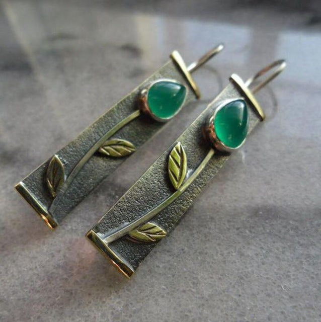 Boho Ethnic Green Resin Stone Drop Dangle Earrings For Women Indian Tribal Vintage Earrings pendientes mujer moda 2019 Z4E680