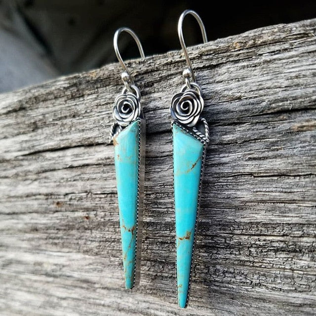 Boho Ethnic Green Resin Stone Drop Dangle Earrings For Women Indian Tribal Vintage Earrings pendientes mujer moda 2019 Z4E680