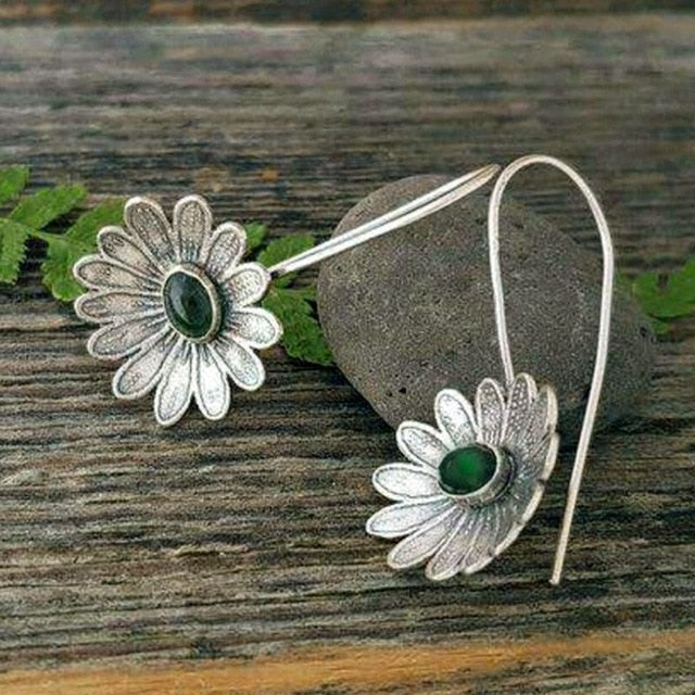Boho Ethnic Green Resin Stone Drop Dangle Earrings For Women Indian Tribal Vintage Earrings pendientes mujer moda 2019 Z4E680