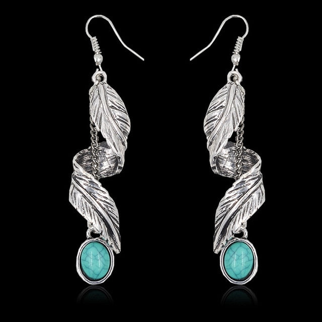 Boho Ethnic Green Resin Stone Drop Dangle Earrings For Women Indian Tribal Vintage Earrings pendientes mujer moda 2019 Z4E680