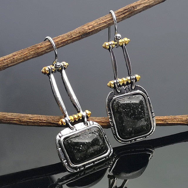 Boho Ethnic Green Resin Stone Drop Dangle Earrings For Women Indian Tribal Vintage Earrings pendientes mujer moda 2019 Z4E680