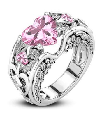 Charm Multicolor 925 Sterling Silver Princess Heart Zircon Engagement Rings for Women Anel Austrian Crystals Jewelry Top Quality