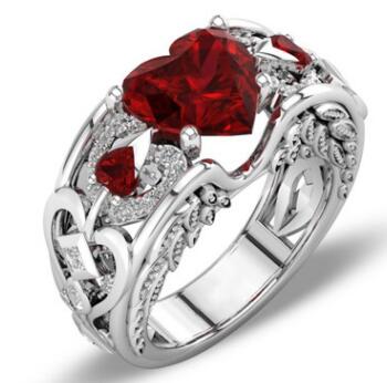 Charm Multicolor 925 Sterling Silver Princess Heart Zircon Engagement Rings for Women Anel Austrian Crystals Jewelry Top Quality