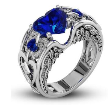 Charm Multicolor 925 Sterling Silver Princess Heart Zircon Engagement Rings for Women Anel Austrian Crystals Jewelry Top Quality