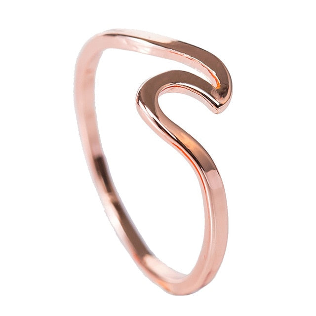 Fashion Simple Wave Rings for Women White Gold Color Wedding Jewelry  Ladies Gifts 2019 New Arrivals Dropshippping