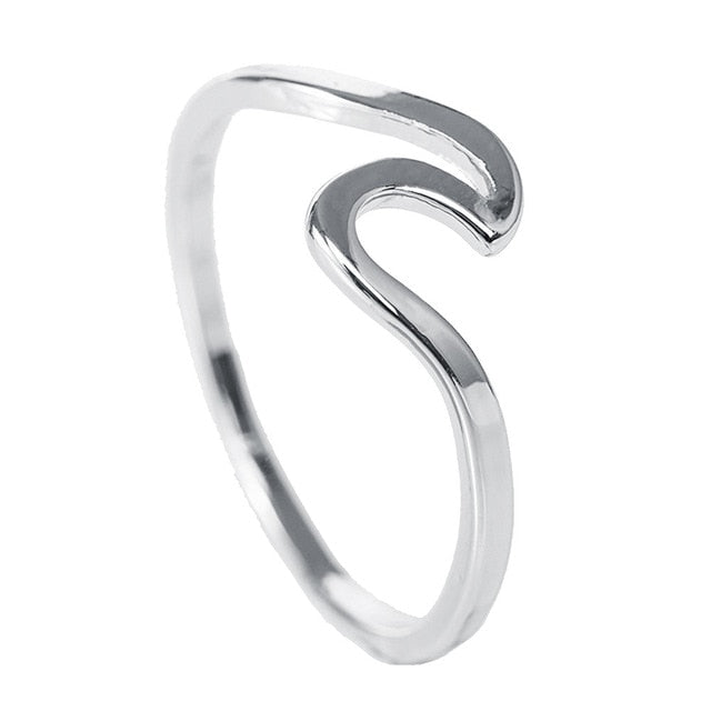 Fashion Simple Wave Rings for Women White Gold Color Wedding Jewelry  Ladies Gifts 2019 New Arrivals Dropshippping