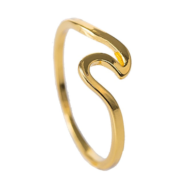 Fashion Simple Wave Rings for Women White Gold Color Wedding Jewelry  Ladies Gifts 2019 New Arrivals Dropshippping