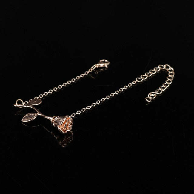 MQCHUN 3D Rose Necklace Personalized Custom Charm Necklace Final Rose Flower Beauty and the Beast Jewelry Women Girls Party Gift