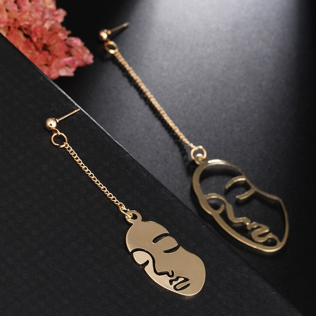 Moda coreana largo pendiente geométrico asimétrico Diamante de imitación círculo pendientes nuevo acrílico pendiente para mujer regalo fiesta boda