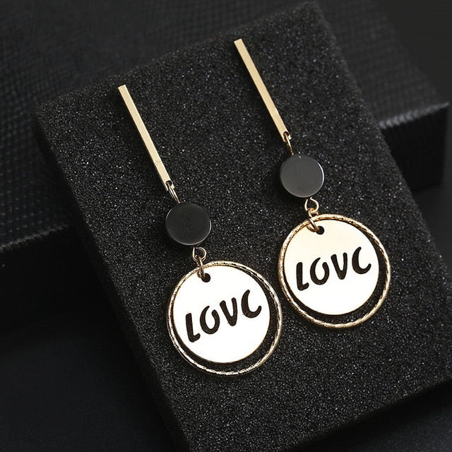 Moda coreana largo pendiente geométrico asimétrico Diamante de imitación círculo pendientes nuevo acrílico pendiente para mujer regalo fiesta boda