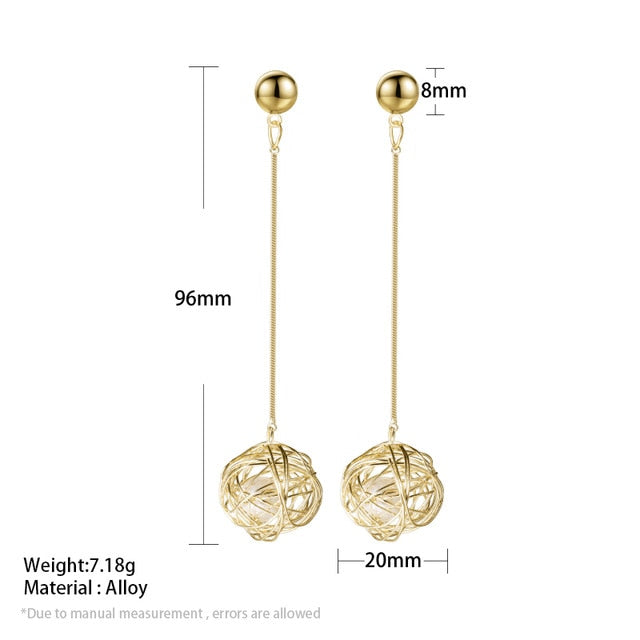 Korean Statement Round Dangle Drop Earrings for Women 2019 Fashion Jewelry Vintage Geometric Round Sequin Hanging Gold Earring