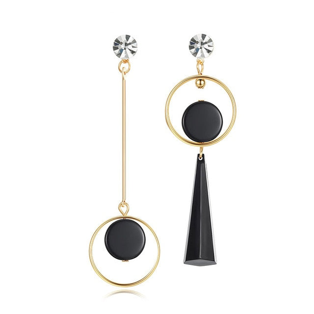 Korean Statement Round Dangle Drop Earrings for Women 2019 Fashion Jewelry Vintage Geometric Round Sequin Hanging Gold Earring