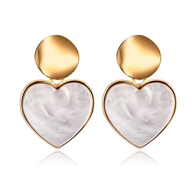 Korean Statement Round Dangle Drop Earrings for Women 2019 Fashion Jewelry Vintage Geometric Round Sequin Hanging Gold Earring