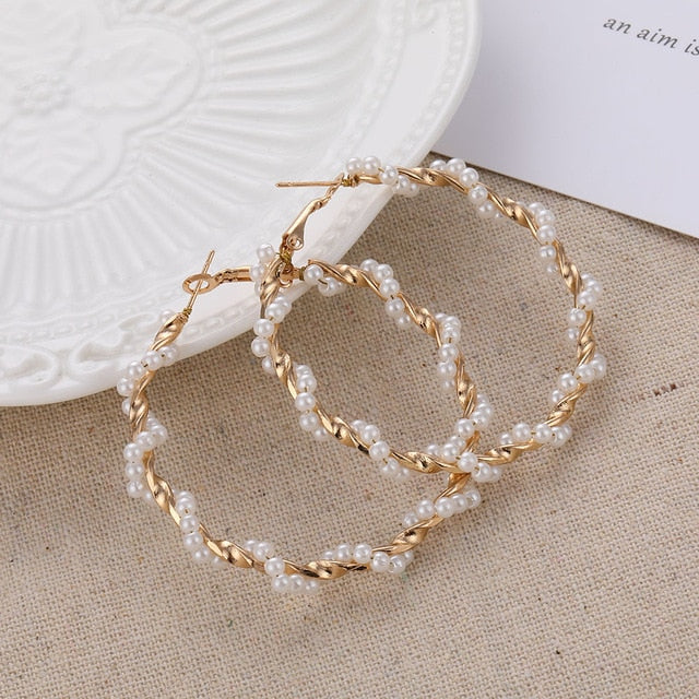 IPARAM tendencia perla simulada pendientes largos de mujer perla redonda blanca boda pendientes colgantes joyería Coreana de la manera pendientes