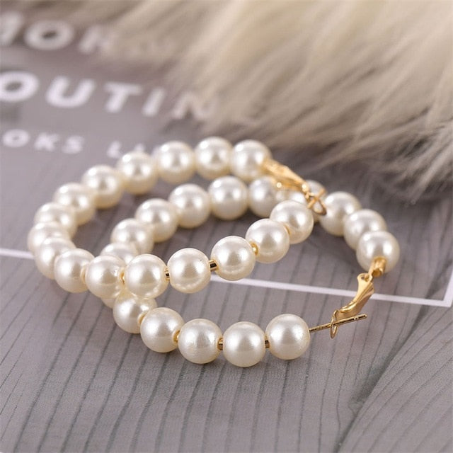 IPARAM tendencia perla simulada pendientes largos de mujer perla redonda blanca boda pendientes colgantes joyería Coreana de la manera pendientes