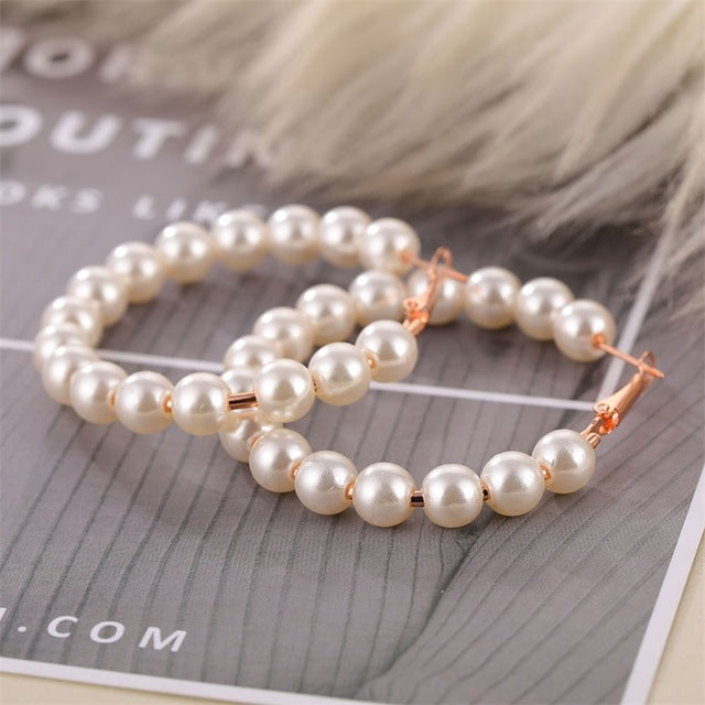 IPARAM tendencia perla simulada pendientes largos de mujer perla redonda blanca boda pendientes colgantes joyería Coreana de la manera pendientes