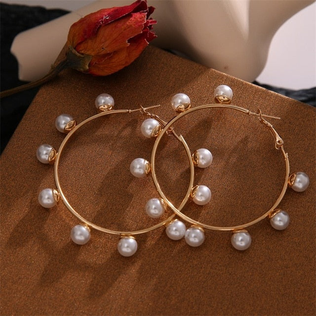 IPARAM tendencia perla simulada pendientes largos de mujer perla redonda blanca boda pendientes colgantes joyería Coreana de la manera pendientes
